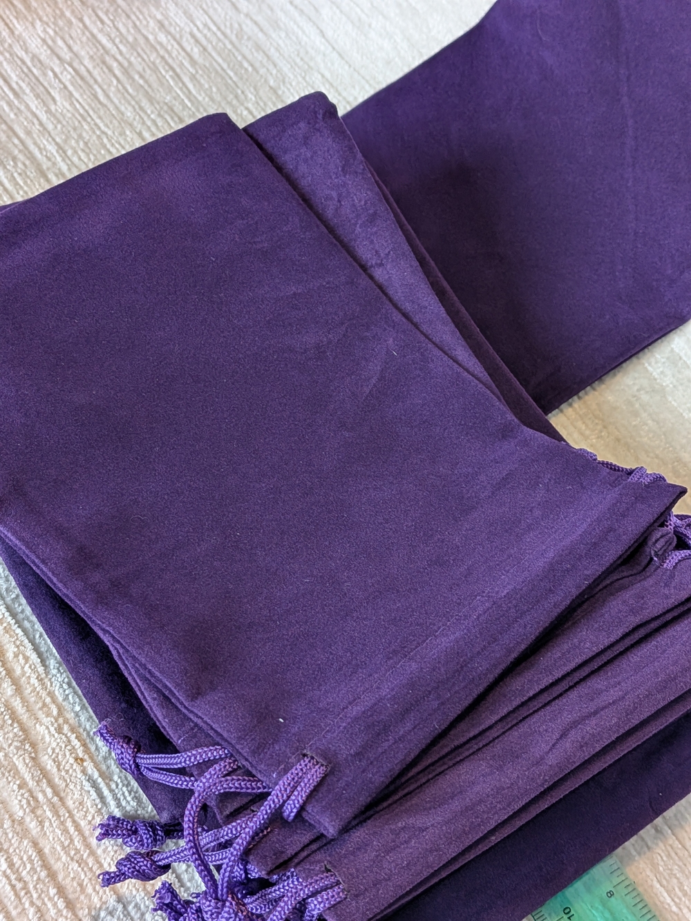 Purple Velvety Drawstring Jewelry Pouch - 20 Pack of Velvety Bags - Picture 6 of 9